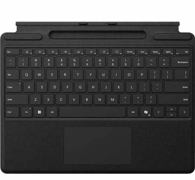 Main image of Microsoft Keyboard/Cover Case Microsoft Surface Pro 9, Surface Pro 8, Surface Pro 10, Surface Pro 11 Tablet - Black - Alcantara Body - 8.9" Height x 11.4" Width x 0.2" Depth