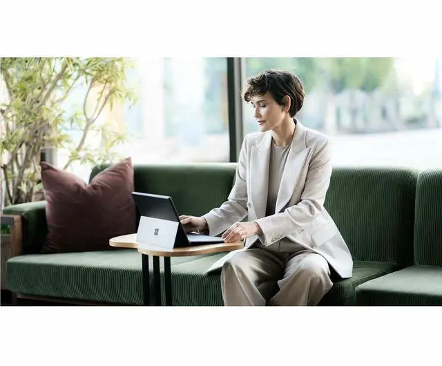 Alt view image 4 of 6 - Microsoft Keyboard/Cover Case Microsoft Surface Pro 9, Surface Pro 8, Surface Pro 10, Surface Pro 11 Tablet - Black - Alcantara Body - 8.9" Height x 11.4" Width x 0.2" Depth