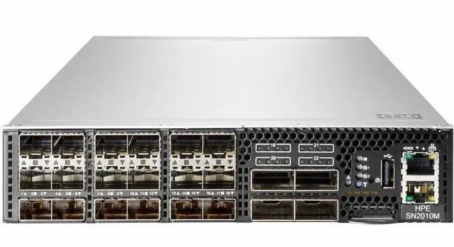 Alt view image 3 of 4 - HPE 25GbE 18SFP28 4QSFP28 Power to Connector Airflow Half Width Switch SN2010M with NVIDIA Cumulus - Manageable - Gigabit Ethernet, 10 Gigabit Ethernet, 25 Gigabit Ethernet, 40 Gigabit Ethernet, 100 G