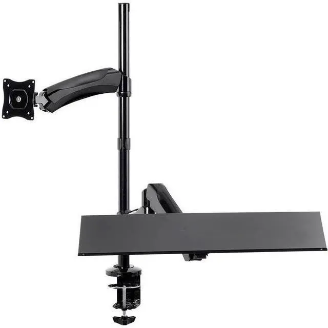 Alt view image 19 of 20 - Monoprice Sit-Stand Articulating Monitor and Keyboard Workstation | Made of High-Grade Aluminum and Steel