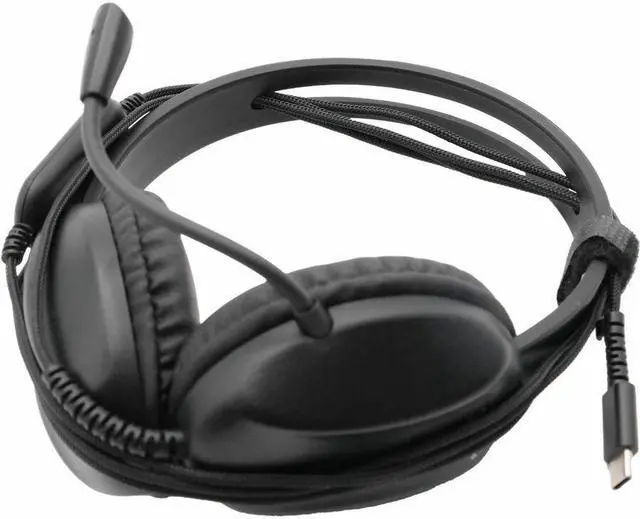 Alt view image 6 of 8 - Cyber Acoustics AC-4014 Headset - Stereo - USB Type C - Wired - 32 Ohm - 20 Hz - 20 kHz - Over-the-head, On-ear - Binaural - Supra-aural - 6 ft Cable - Uni-directional Microphone