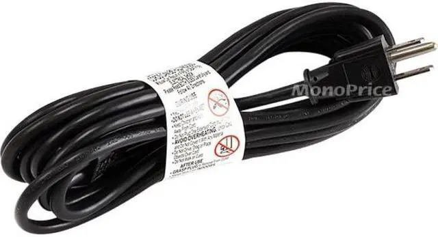 Alt view image 9 of 9 - Monoprice 15ft 18AWG Grounded AC Power Cord, 10A (NEMA 5-15P to IEC-320-C5)