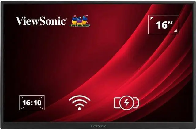 Alt view image 5 of 20 - ViewSonic VG1656N 16" 1200p IPS Wireless Portable Monitor with 2 Way Powered 60W USB C, Built-in 4000 mAh Battery and Stand with Smart Cover