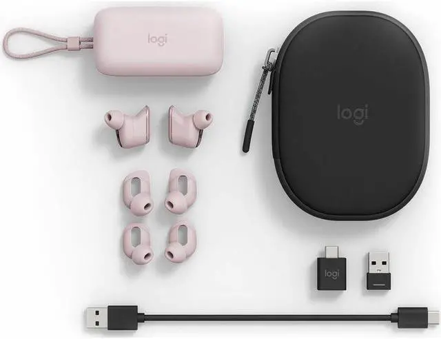 Alt view image 6 of 6 - Logitech Zone True Wireless - Stereo - USB Type A - True Wireless - Bluetooth - 98.4 ft - 20 Hz - 20 kHz - Earbud - Binaural - In-ear - Noise Cancelling, Omni-directional, MEMS Technology Microphone -