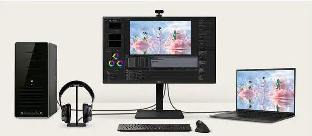 Alt view image 4 of 9 - LG 24BA550-B 24" Class Full HD LED Monitor - 16:9 - 23.8" Viewable - In-plane Switching (IPS) Technology - LED Backlight - 1920 x 1080 - 16.7 Million Colors - 250 Nit - 5 ms - Speakers - HDM