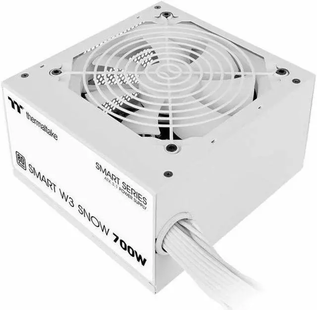 Alt view image 4 of 8 - Thermaltake Smart W3 SP3-700AH2NLW 700W Power Supply - White - Internal - 120 V AC, 230 V AC Input - 3.3 V DC, 5 V DC, 12 V DC, -12 V DC, 5 V SB Output - 700 W - Active PFC - 1 +12V Rails - 1 Fan(s) -