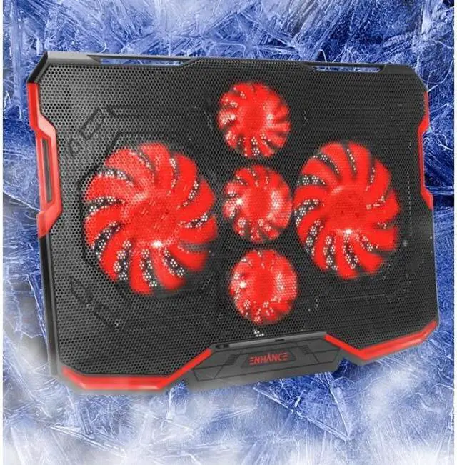 Alt view image 10 of 14 - ENHANCE Cryogen ENGXC20100RDWS Laptop Cooling Stand USB Connectivity Red 6030311