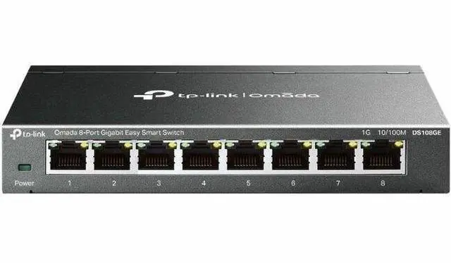 Main image of TP-Link DS108GE Omada 8-Port Gigabit Easy Smart Switch - 8 Ports - Gigabit Ethernet - 10/100/1000Base-T - 2 Layer Supported - 3.68 W Power Consumption - Twisted Pair - Desktop, Wall Mountable