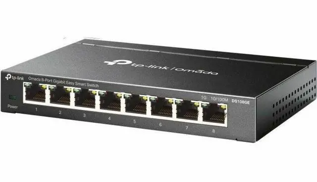 Alt view image 2 of 4 - TP-Link DS108GE Omada 8-Port Gigabit Easy Smart Switch - 8 Ports - Gigabit Ethernet - 10/100/1000Base-T - 2 Layer Supported - 3.68 W Power Consumption - Twisted Pair - Desktop, Wall Mountable