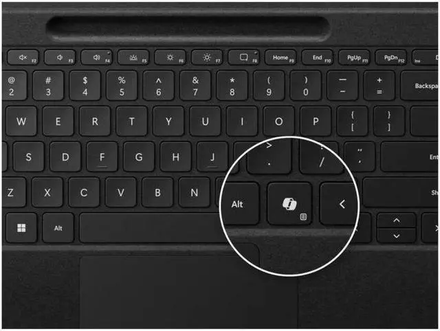Alt view image 7 of 10 - Microsoft Surface Pro Flex Keyboard - Wireless Connectivity - Bluetooth - 32.81 ft CoPilot, Mute, Snipping, Screen Brightness, Media Control Hot Key(s) - Windows 11 - Notebook/Tablet - TouchPad - PC -