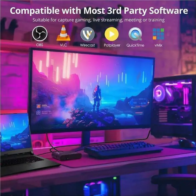 Alt view image 4 of 8 - SIIG 4K120Hz HDMI 2.1 Capture Device for Gaming and Streaming - 4K60Hz Capture - 4K 120Hz/144Hz Loopout - USB-C 10Gbps - TAA Compliant - 4K120Hz HDMI 2.1 Capture Device for Gaming and Streaming - Easi