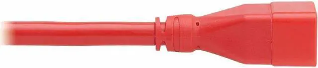 Alt view image 2 of 8 - Eaton Tripp Lite series Power Extension Cord, C20 to C19 - Heavy-Duty, 20A, 250V, 12 AWG, 6 ft. (1.8 m), Red