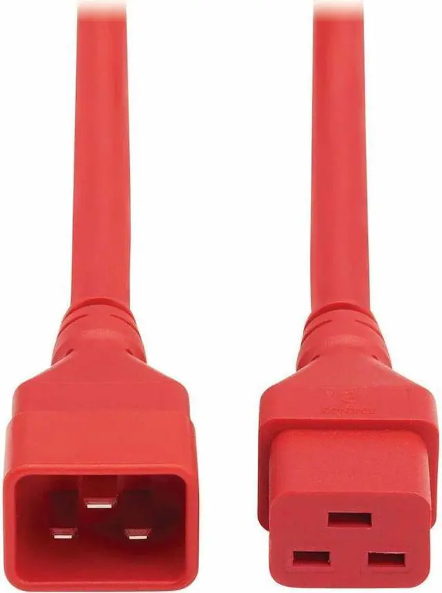 Alt view image 5 of 8 - Eaton Tripp Lite series Power Extension Cord, C20 to C19 - Heavy-Duty, 20A, 250V, 12 AWG, 6 ft. (1.8 m), Red