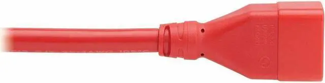 Alt view image 7 of 8 - Eaton Tripp Lite series Power Extension Cord, C20 to C19 - Heavy-Duty, 20A, 250V, 12 AWG, 6 ft. (1.8 m), Red
