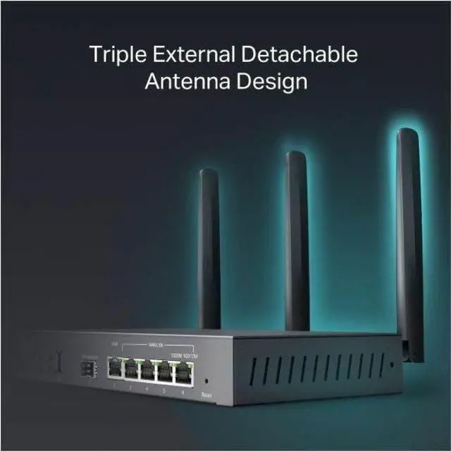 Alt view image 14 of 14 - TP-Link ER706W | Omada 6 Port Wireless VPN Router | AX3000 Dual Band Wi-Fi 6 | Up to 5 Gigabit WAN Ports | Support Mobile Broadband | Detachable Antenna | Omada SDN Integrated | Lightning Protection
