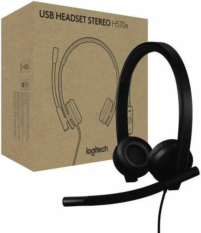 Main image of Logitech H570e USB Headset With Microphone for PC and Mac, USB-A Wired Headset With Stereo Sound, Noise-Canceling Mics and Inline Controls, Certified for Microsoft Teams, Black - Microsoft Teams Certi