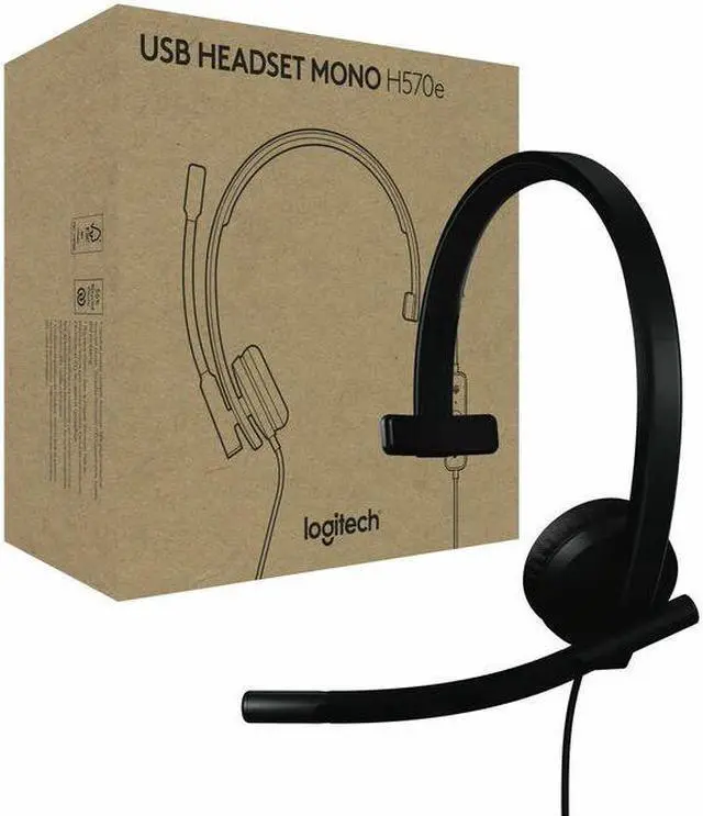 Main image of Logitech H570e USB Headset With Microphone for PC and Mac, USB-A Wired Headset With Mono Sound, Noise-Canceling Mics and Inline Controls, Certified for Microsoft Teams, Black - Microsoft Teams Certifi