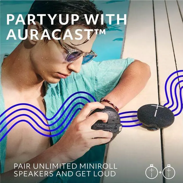 Alt view image 4 of 7 - Ultimate Ears MINIROLL Ultra-Portable Waterproof Bluetooth Speaker - Gentle Black