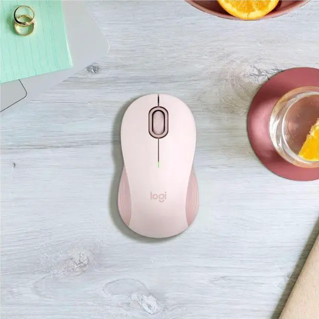 Alt view image 4 of 6 - Logitech Signature M550 Mouse - Optical - Wireless - 32.81 ft - Bluetooth/Radio Frequency - 2.40 GHz - Rose - USB - 4000 dpi - Scroll Wheel - 3 Button(s) - 3 Programmable Button(s) - Small/Medium Hand