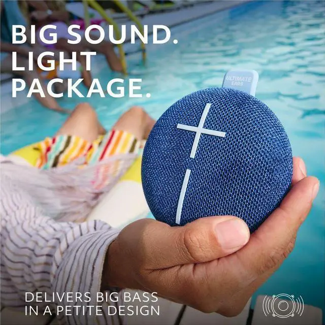 Alt view image 3 of 7 - Ultimate Ears MINIROLL Ultra-Portable Waterproof Bluetooth Speaker - Majestic Blue