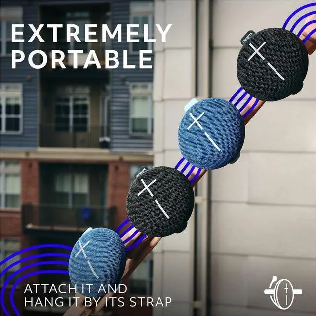 Alt view image 7 of 7 - Ultimate Ears MINIROLL Ultra-Portable Waterproof Bluetooth Speaker - Majestic Blue