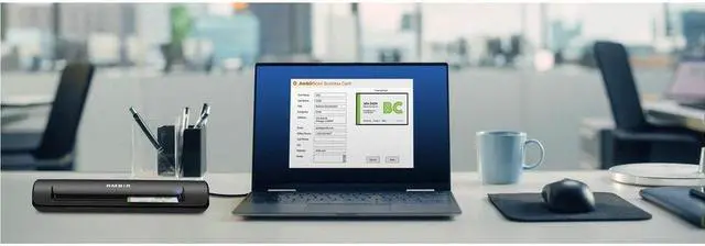 Alt view image 3 of 6 - Ambir TravelScan Pro Go Scanner, Software and Case Bundle - Ambir TravelScan Pro Go bundle Portable USB Powered Document, Business Card and Receipt Scanner for Windows PC's with Hard Shell Travel