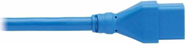 Alt view image 5 of 8 - Eaton Tripp Lite Series Power Extension Cord, C20 to C19 - Heavy-Duty, 20A, 250V, 12 AWG, 6 ft. (1.8 m), Blue - For Server Chassis, Server, Router, Network Device, UPS, PDU, Network Switch - 12 Gauge
