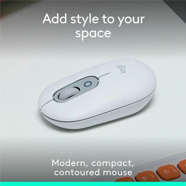 Alt view image 7 of 12 - Logitech POP Mouse - Wireless - 32.81 ft - Bluetooth - Off White - Scroll Wheel - 4 Button(s) - 1 x AA Battery Supported