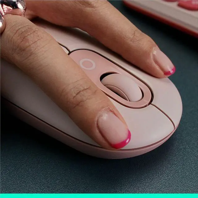 Alt view image 3 of 7 - Logitech POP Mouse - Wireless - 32.81 ft - Bluetooth - Lilac - Scroll Wheel - 4 Button(s) - 1 x AA Battery Supported