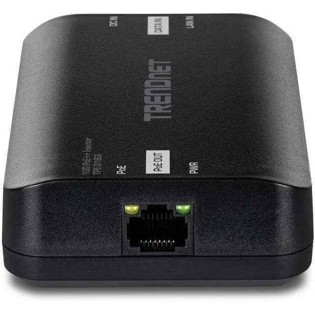 Alt view image 3 of 9 - TRENDnet 10G PoE++ Injector, TPE-318GI, Converts a NonPoE Port to A PoE++ 10G Port, Supplies PoE (15.4W), PoE+ (30W), or PoE++ (90W)