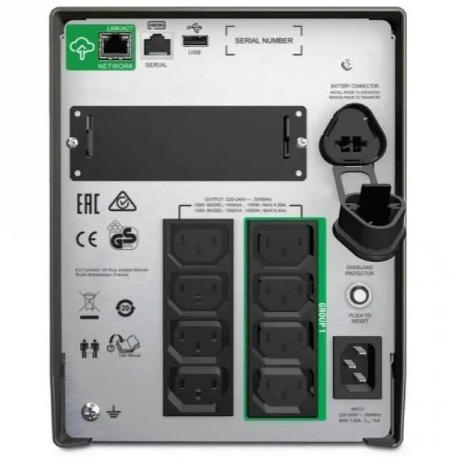 Alt view image 6 of 9 - APC Smart-UPS SMT1500IC 1.5 kVA 1.0 KWatts 10 Outlets 1500VA LCD 230V with SmartConnect