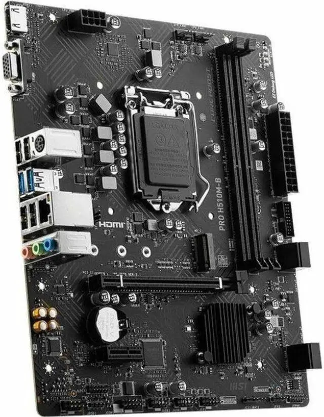 Alt view image 2 of 8 - MSI PRO H510M-B Desktop Motherboard - Intel H470 Chipset - Socket LGA-1200 - Micro ATX - Core i3, Core i5, Core i7, Core i9, Pentium Gold, Celeron Processor Supported - 64 GB DDR4 SDRAM Maximum RAM -