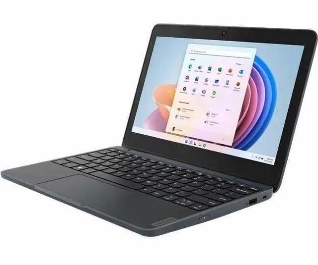 Alt view image 2 of 9 - Lenovo 100 82VK0005US 11.6" Notebook - Intel N-Series N100 - 4 GB - 128 GB SSD - Slate Gray - Windows 11 Pro Education - Intel UHD Graphics - Front Webcam - IEEE 802.11ax Wireless LAN Standard