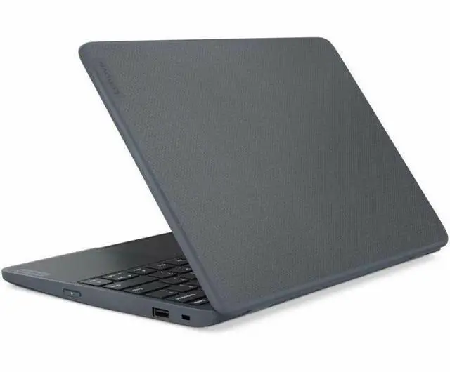 Alt view image 3 of 9 - Lenovo 100 82VK0005US 11.6" Notebook - Intel N-Series N100 - 4 GB - 128 GB SSD - Slate Gray - Windows 11 Pro Education - Intel UHD Graphics - Front Webcam - IEEE 802.11ax Wireless LAN Standard