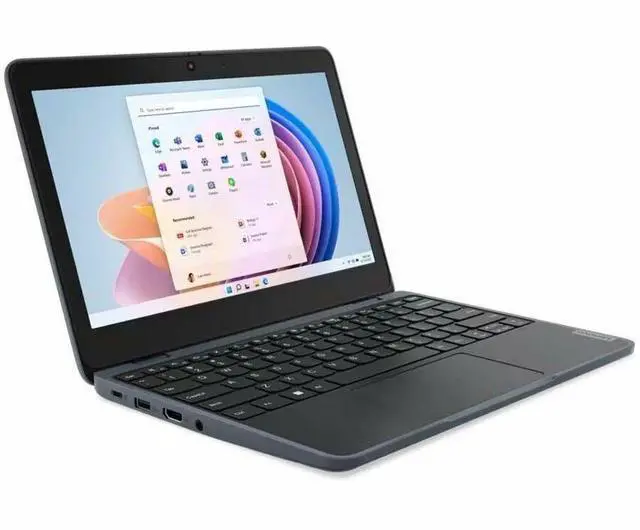 Alt view image 7 of 9 - Lenovo 100 82VK0005US 11.6" Notebook - Intel N-Series N100 - 4 GB - 128 GB SSD - Slate Gray - Windows 11 Pro Education - Intel UHD Graphics - Front Webcam - IEEE 802.11ax Wireless LAN Standard