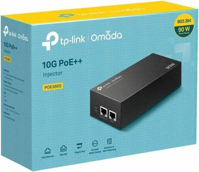Alt view image 6 of 7 - TP-Link Omada PoE++ Injector - 1 x RJ-45 Input Port(s) - 1 x RJ-45 Output Port(s) - 90 W