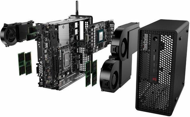 Alt view image 7 of 9 - Lenovo ThinkStation P3 Ultra 30HA0064US Workstation - 1 x Intel Core i7 14th Gen i7-14700 - vPro Technology - 16 GB - 512 GB SSD - Ultra Small - Intel W680 Chip - Windows 11 Pro - 1 x NVIDIA T400 4 GB