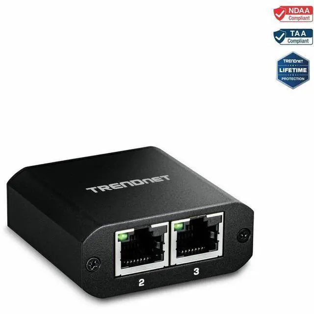 Alt view image 8 of 15 - TRENDnet 2-Port Gigabit Splitter with USB Type C Power, TEG-102S, Splits One Network Connection Into Two, Ethernet Splitter, USB Type C Power Cable Included, NDAA & TAA Compliant