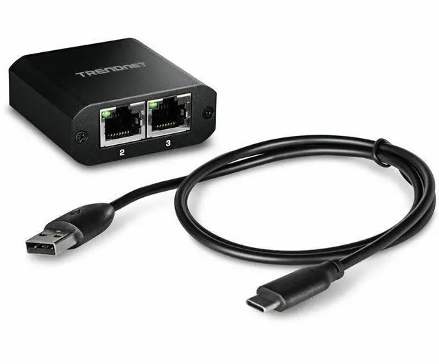 Alt view image 12 of 15 - TRENDnet 2-Port Gigabit Splitter with USB Type C Power, TEG-102S, Splits One Network Connection Into Two, Ethernet Splitter, USB Type C Power Cable Included, NDAA & TAA Compliant