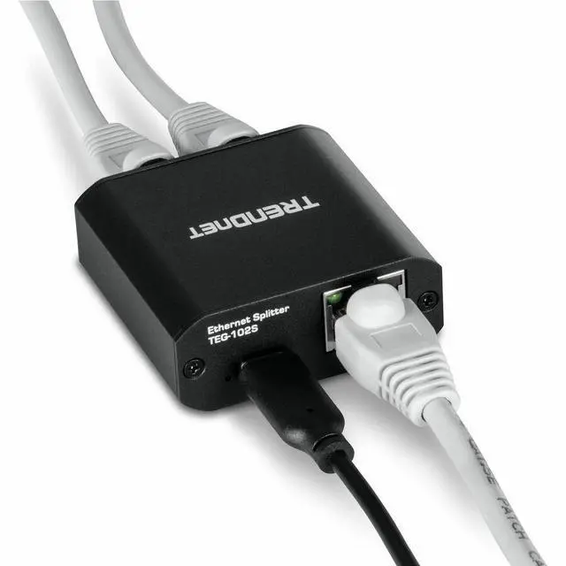 Alt view image 14 of 15 - TRENDnet 2-Port Gigabit Splitter with USB Type C Power, TEG-102S, Splits One Network Connection Into Two, Ethernet Splitter, USB Type C Power Cable Included, NDAA & TAA Compliant