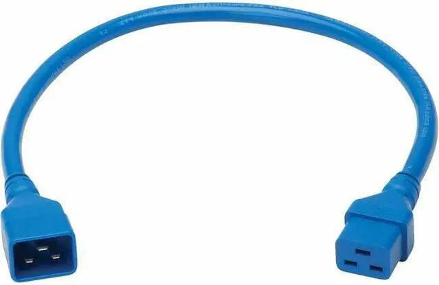 Main image of Eaton Tripp Lite Series Power Extension Cord, C20 to C19 - Heavy-Duty, 20A, 250V, 12 AWG, 2 ft. (0.6 m), Blue - For Server Chassis, Server, Router, Network Device, UPS, PDU, Network Switch - 12 Gauge
