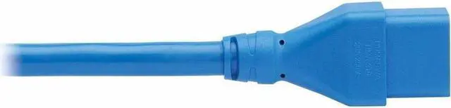 Alt view image 3 of 8 - Eaton Tripp Lite Series Power Extension Cord, C20 to C19 - Heavy-Duty, 20A, 250V, 12 AWG, 2 ft. (0.6 m), Blue - For Server Chassis, Server, Router, Network Device, UPS, PDU, Network Switch - 12 Gauge