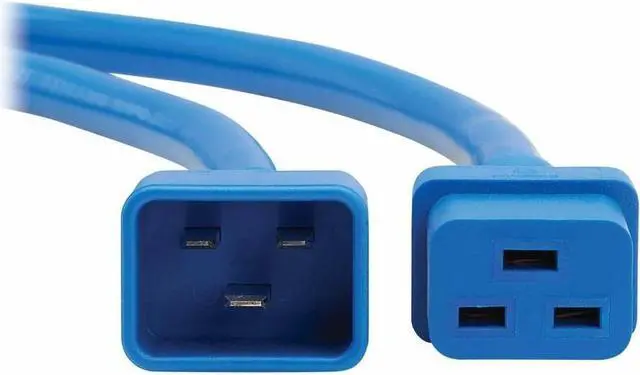 Alt view image 4 of 8 - Eaton Tripp Lite Series Power Extension Cord, C20 to C19 - Heavy-Duty, 20A, 250V, 12 AWG, 2 ft. (0.6 m), Blue - For Server Chassis, Server, Router, Network Device, UPS, PDU, Network Switch - 12 Gauge