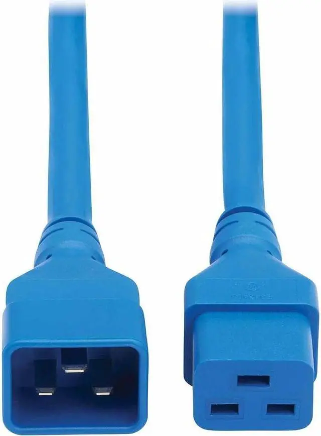Alt view image 5 of 8 - Eaton Tripp Lite Series Power Extension Cord, C20 to C19 - Heavy-Duty, 20A, 250V, 12 AWG, 2 ft. (0.6 m), Blue - For Server Chassis, Server, Router, Network Device, UPS, PDU, Network Switch - 12 Gauge