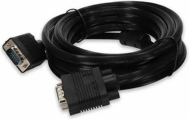 Main image of 3ft (1m) VGA Male to VGA Male Cable Black - 3 ft VGA Video Cable for Video Device - First End: 15-pin HD-15 - Male - Second End: 15-pin HD-15 - Male - Supports up to 1920 x 1200 - Black - 1