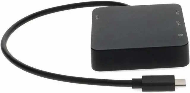 Alt view image 2 of 9 - AddOn 8in USB-C Male to USB 3.1 (C), HDMI 4K, USB 3.1 Gen 2 (A), and RJ-45 Female Black Hub - This is a 8in USB-C Male to USB 3.1 (C), HDMI 4K, USB 3.1 Gen 2 (A), and RJ-45 female black hub. It allows