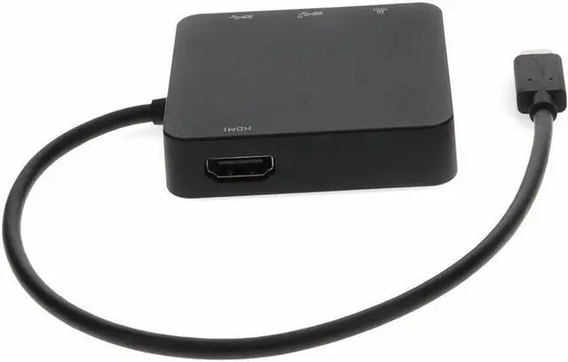 Alt view image 5 of 9 - AddOn 8in USB-C Male to USB 3.1 (C), HDMI 4K, USB 3.1 Gen 2 (A), and RJ-45 Female Black Hub - This is a 8in USB-C Male to USB 3.1 (C), HDMI 4K, USB 3.1 Gen 2 (A), and RJ-45 female black hub. It allows
