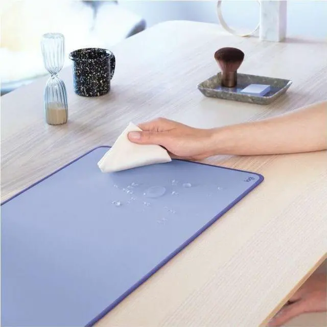 Alt view image 4 of 11 - Logitech Desk Mat - Studio Series with Anti-slip Base, Spill-resistant Durable Design, Fine Weave Material for a Friction-free Surface, Lilac - Office, Home, Mouse, Keyboard - 27.56" Length x 11.