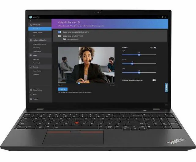 Alt view image 2 of 9 - Lenovo ThinkPad T16 Gen 2 21K7005FUS 16" Notebook - WUXGA - AMD Ryzen 5 PRO 7545U - 16 GB - 256 GB SSD - English Keyboard - Thunder Black - AMD Chip - 1920 x 1200 - Windows 11 Pro - AMD Radeon 74