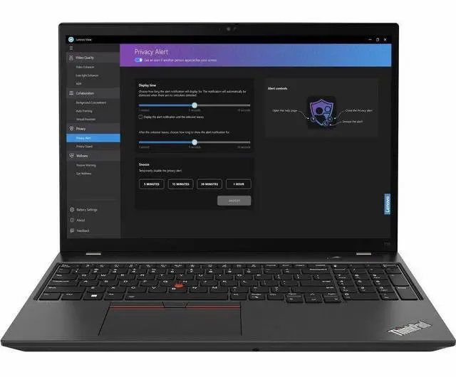 Alt view image 4 of 9 - Lenovo ThinkPad T16 Gen 2 21K7005FUS 16" Notebook - WUXGA - AMD Ryzen 5 PRO 7545U - 16 GB - 256 GB SSD - English Keyboard - Thunder Black - AMD Chip - 1920 x 1200 - Windows 11 Pro - AMD Radeon 74
